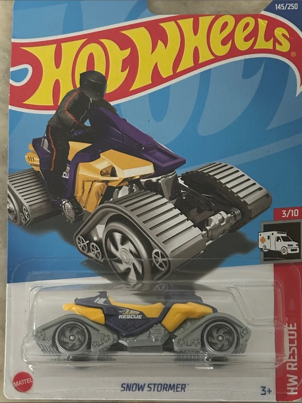 Hot Wheels Snow Stormer Rescue Vehicle - Yellow & Purple